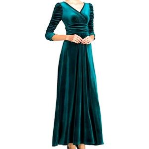 green velvet maxi dress 🍀